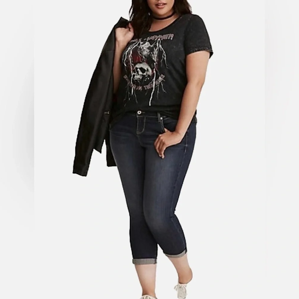 TORRID Girl Mayhem Empire on the Rise Black Mineral Skull T-Shirt 🌴 - Picture 2 of 10